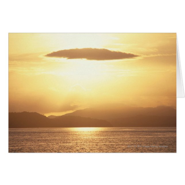 Havssolnedgång Hälsningskort (Framsidan Horizontal)