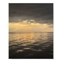 Havssolnedgång Reflexfotografering -Vacker hav