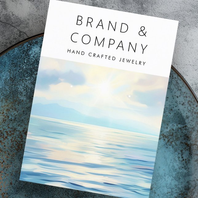 Havssoluppgång med visning visitkort (Ocean sunrise earring display card)