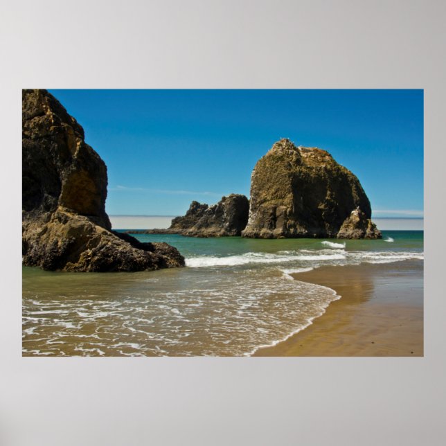 Havsstackar, lågvatten, Oceanside, Oregon, USA Poster (Framsidan)
