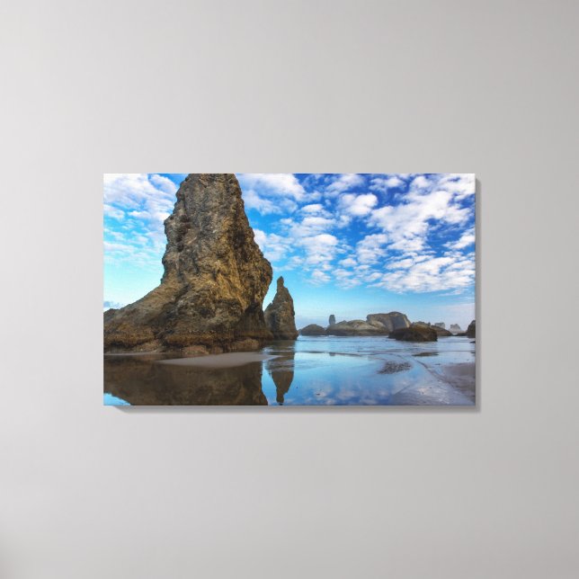 Havsstackar på Bandon Beach i Bandon, Oregon 1 Canvastryck (Framsida)