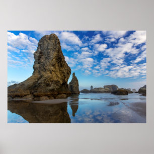 Havsstackar på Bandon Beach i Bandon, Oregon 1 Poster