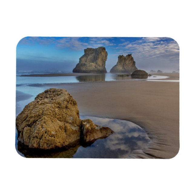 Havsstackar på Bandon Beach i Bandon, Oregon 2 Magnet (Horisontell)