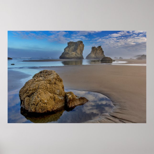 Havsstackar på Bandon Beach i Bandon, Oregon 2 Poster (Framsidan)