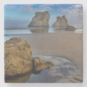 Havsstackar på Bandon Beach i Bandon, Oregon 2 Stenunderlägg