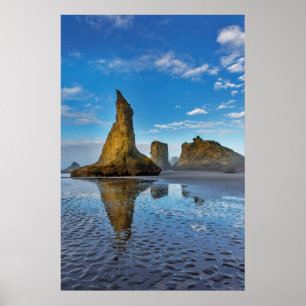 Havsstackar på Bandon Beach i Bandon, Oregon 3 Poster