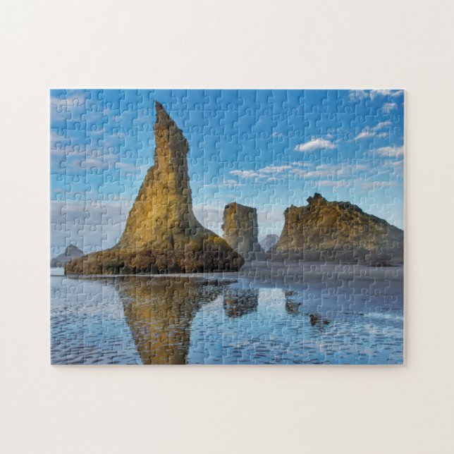 Havsstackar på Bandon Beach i Bandon, Oregon 3 Pussel (Horisontell)