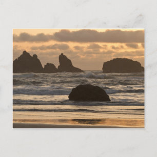 Havsstackar på stranden vid Bandon, Oregon Vykort