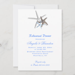 Havsstjärnor, Anpassningsbar Beach Wedding Rehears Inbjudningar