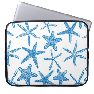Havsstjärnor i blått laptop sleeve