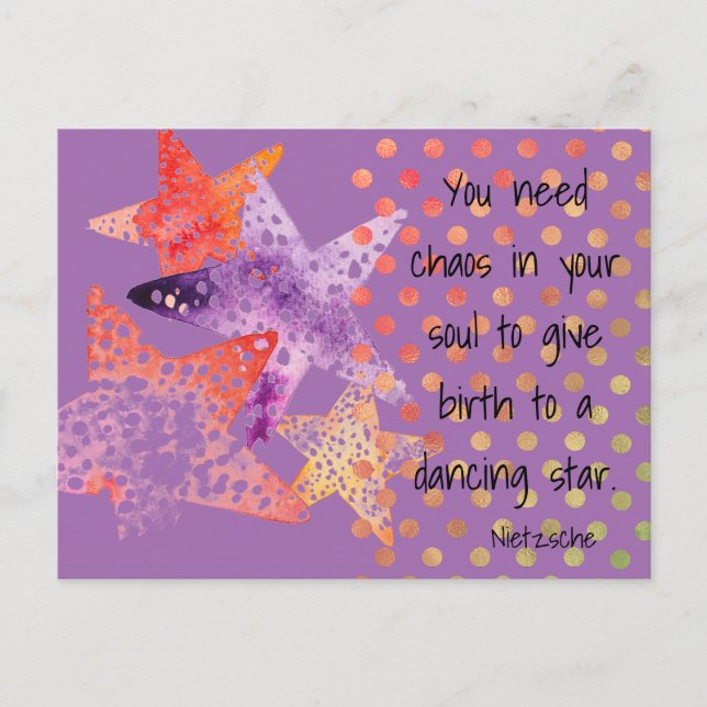 Havsstjärnor, stjärna, fisk och prickar - Seaside Vykort (Framsida)