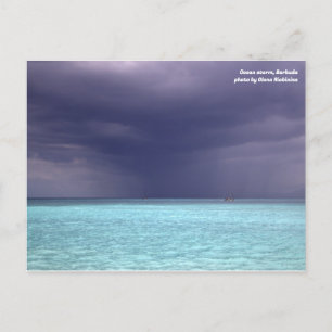 Havsstorm i Barbuda-vykort Vykort