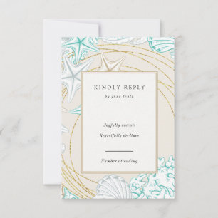 havsstrand elegant Vertikal RSVP-kort OSA Kort
