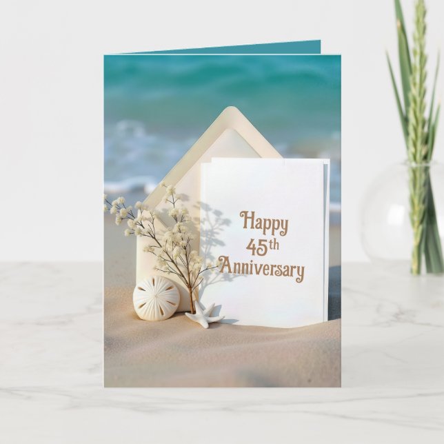 Havsstrand för 45-årsdagen kort (Framsida)