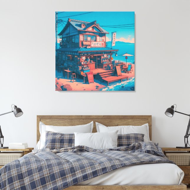 Havsstrand Lofi Drömmar Canvastryck (Insitu (sovrum))