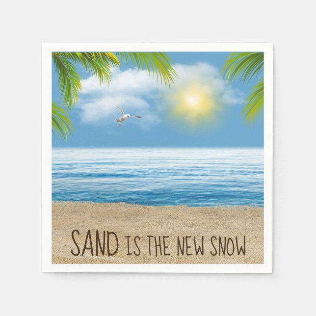 Havsstrand med Handflatan fronter Pappersservett (Framsidan)