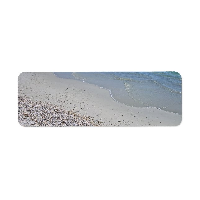 Havsstrand och Snäckor Returadress Etikett (Framsidan)