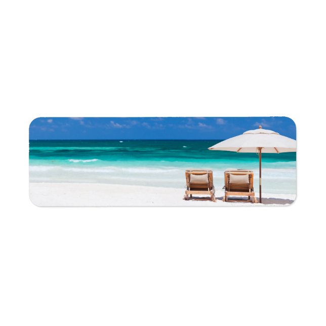 Havsstrand Returadress Etikett (Framsidan)