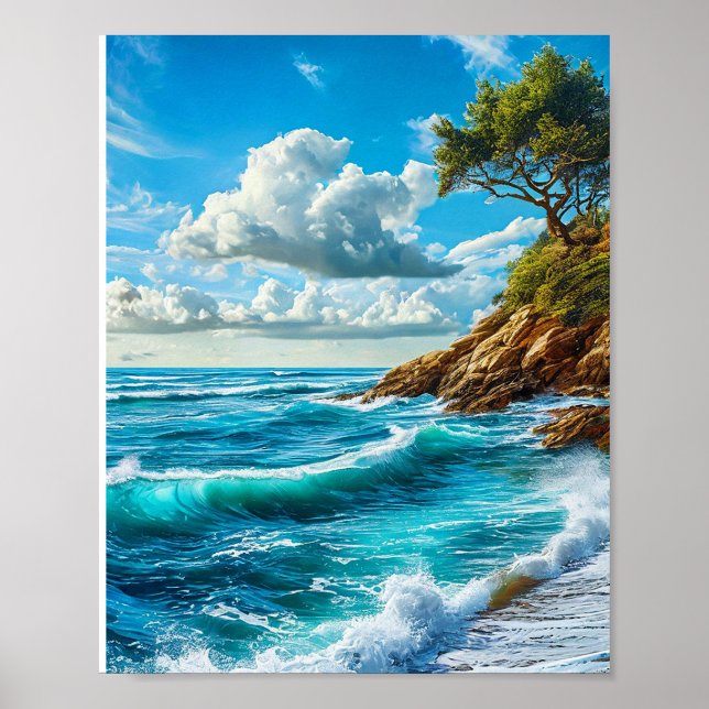 Havsstrand vinkara poster (Framsidan)