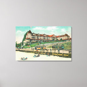 Havsstrandhotellet från stranden canvastryck