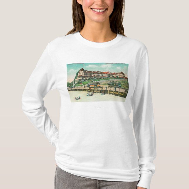 Havsstrandhotellet från stranden t shirt (Framsida)