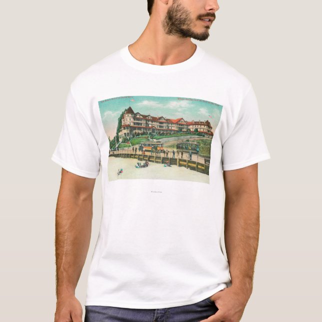 Havsstrandhotellet från stranden tee shirt (Framsida)