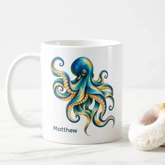 Havstema | Bläckfisk | Personlig Kaffemugg (Skapare uppladdad)