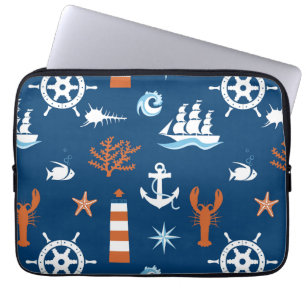 Havstemamönster 1 laptop sleeve