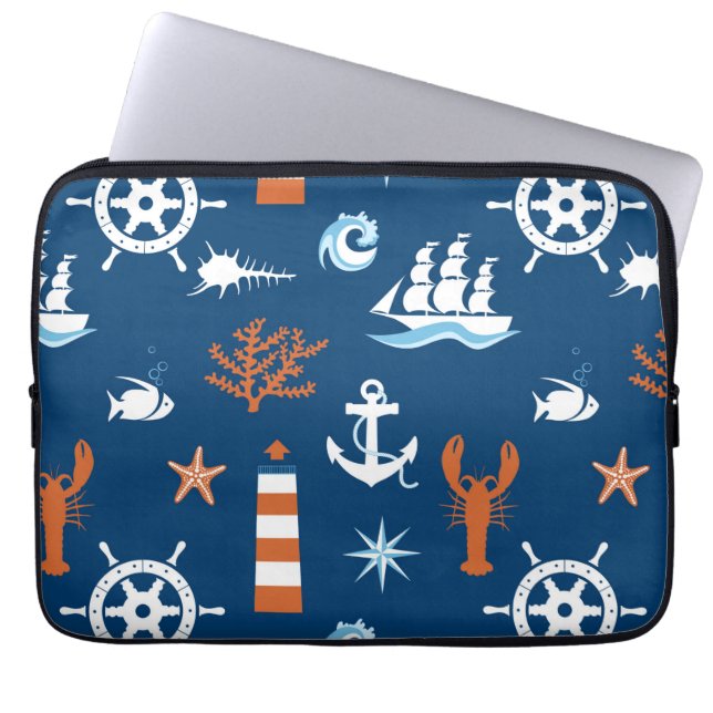Havstemamönster 1 laptop sleeve (Framsidan)