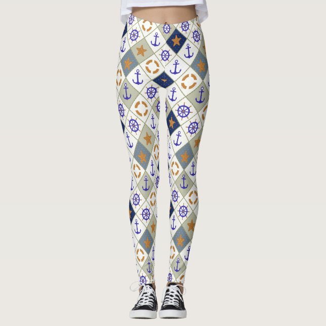 Havstemamönster 2 leggings (Framsida)