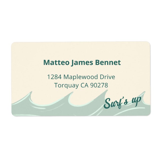 Havstemat adressetikett för barn fraktsedel (Framsidan)