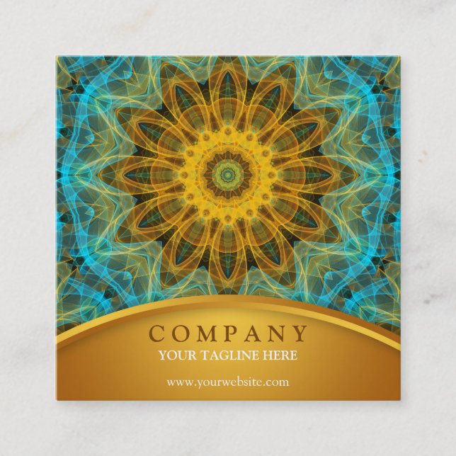 HavstjärnaMandala Fyrkantigt Visitkort (Framsida)