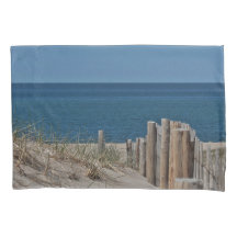 Havstrand och strandstaket