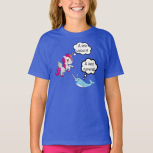 Havsunicornen möter det narwhal landet t shirt