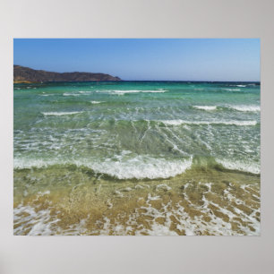 Havsurfa på den Elafonisi stranden - Europa, Poster