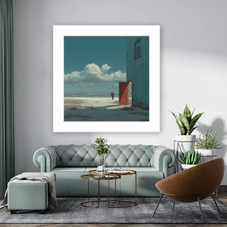 Havsutsikt - En man står och stirrar ut mot havet Poster