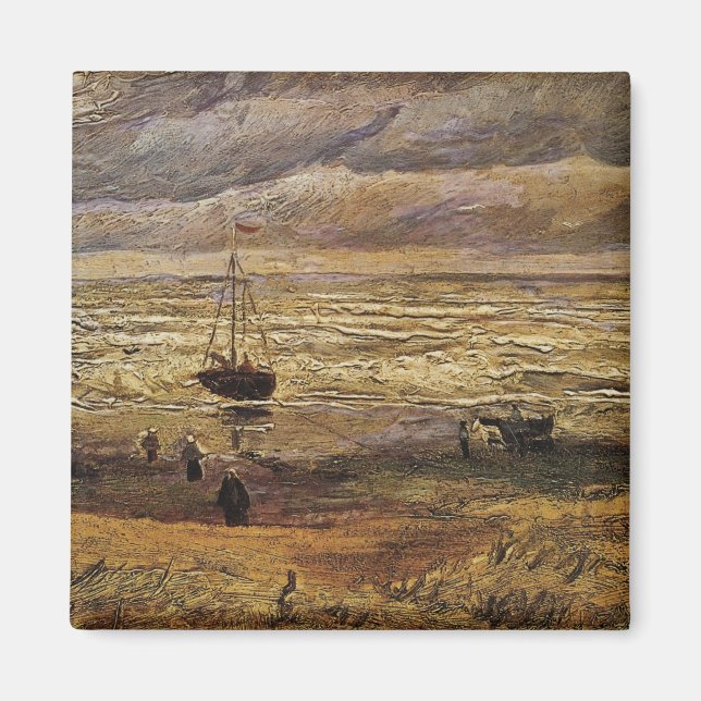 Havsutsikt vid Scheveningen av Vincent van Gogh Magnet (Framsidan)