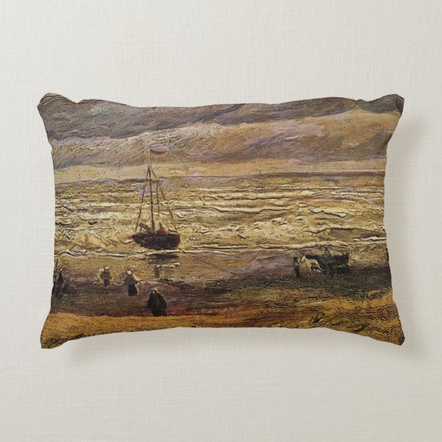 Havsutsikt vid Scheveningen av Vincent van Gogh Prydnadskudde (Framsidan)