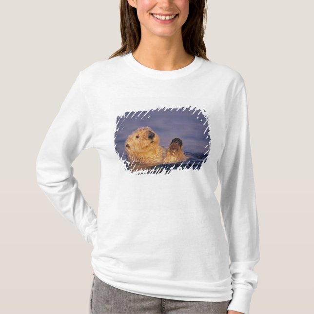 Havsutter, Enhydra lutris 2 Tee Shirt (Framsida)