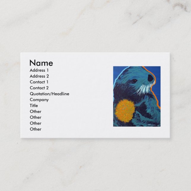 Havsuttervisitkortar Visitkort (Framsida)