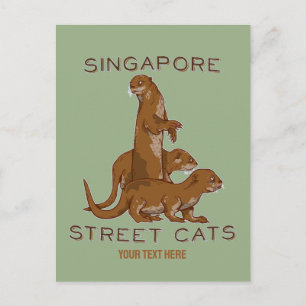 Havsuttrar i Singapore Vykort