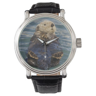 Havsuttrar leker på isberg vid Surprise Inlet Armbandsur