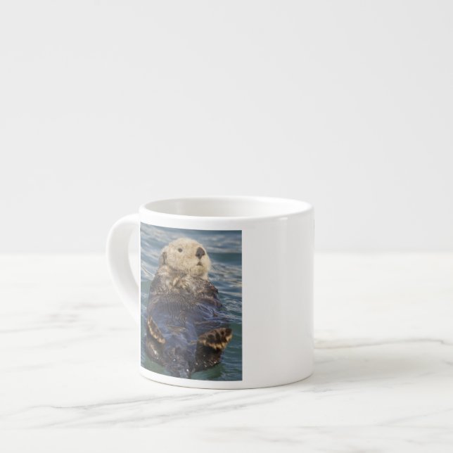 Havsuttrar leker på isberg vid Surprise Inlet Espressomugg (Framsida vänster)