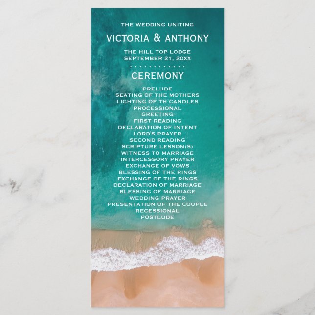 Havsvåg, Beach Wedding Program (Framsida)