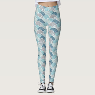Havsvåg Blå Grå Leggings