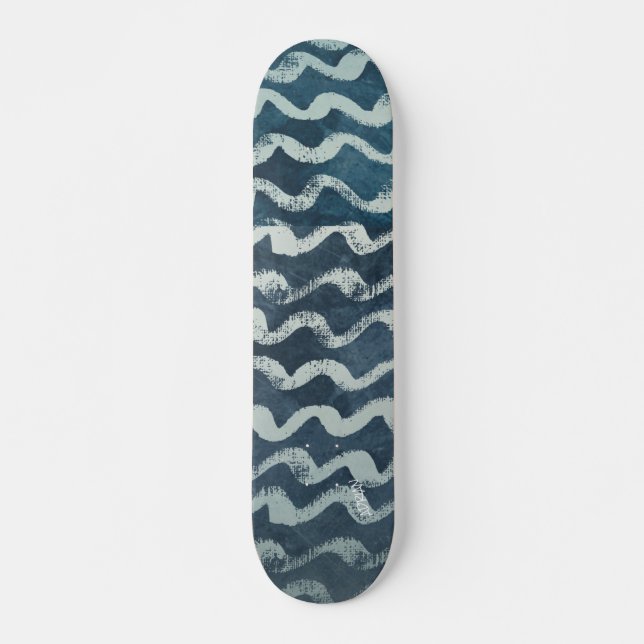 Havsvåg och Namn eller text Mini Skateboard Bräda 18,5 Cm (Framsida)