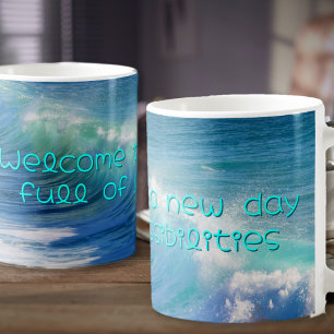 Havsvåg Uppmuntrande Citat Kaffemugg