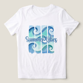 Havsvåg Vattenfärg Sommarstämning Kustnära Strand T Shirt