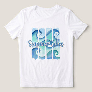 Havsvåg Vattenfärg Sommarstämning Kustnära Strand T Shirt