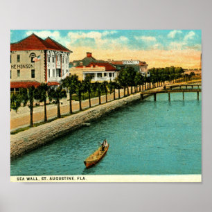 Havsvägg, St Augustine, Florida vintage Poster